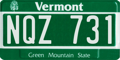 VT license plate NQZ731