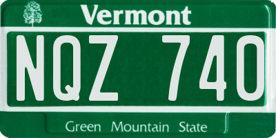 VT license plate NQZ740