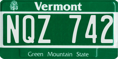 VT license plate NQZ742