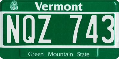 VT license plate NQZ743