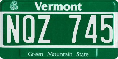 VT license plate NQZ745