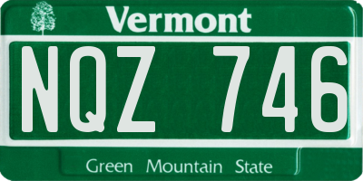 VT license plate NQZ746
