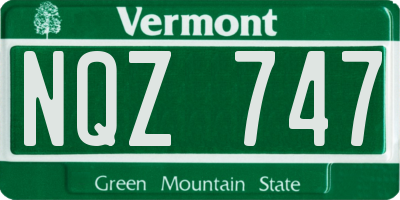 VT license plate NQZ747