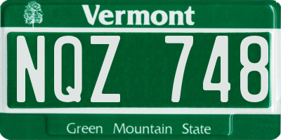 VT license plate NQZ748
