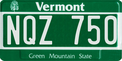 VT license plate NQZ750