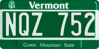 VT license plate NQZ752