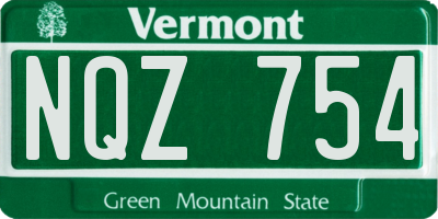 VT license plate NQZ754