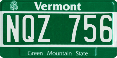 VT license plate NQZ756