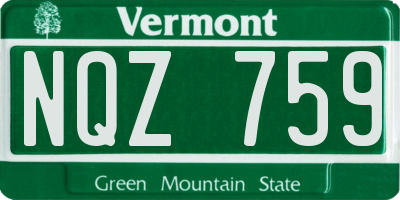 VT license plate NQZ759