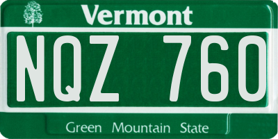 VT license plate NQZ760