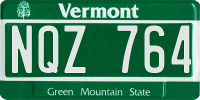 VT license plate NQZ764