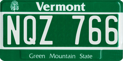 VT license plate NQZ766