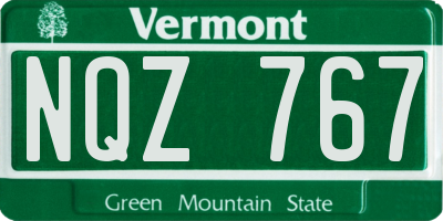 VT license plate NQZ767