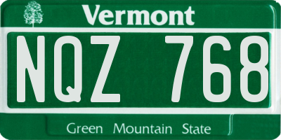 VT license plate NQZ768