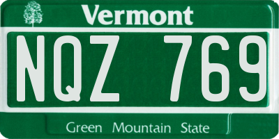 VT license plate NQZ769