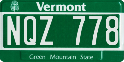 VT license plate NQZ778