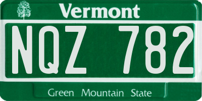 VT license plate NQZ782