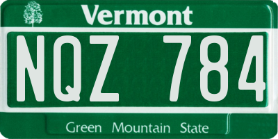 VT license plate NQZ784