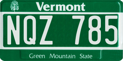 VT license plate NQZ785