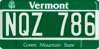 VT license plate NQZ786