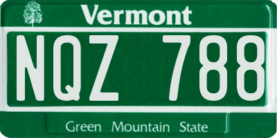 VT license plate NQZ788
