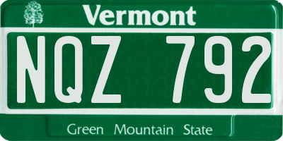VT license plate NQZ792