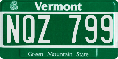 VT license plate NQZ799