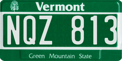 VT license plate NQZ813