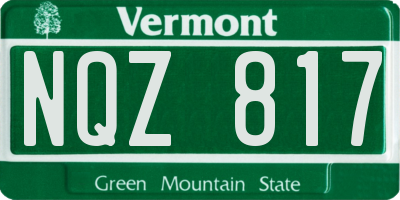 VT license plate NQZ817