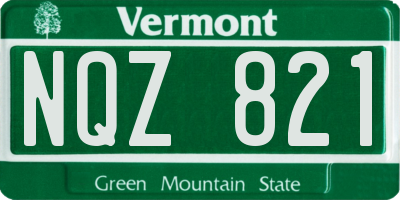 VT license plate NQZ821