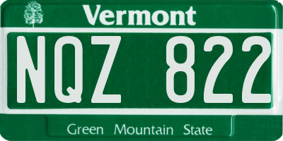 VT license plate NQZ822