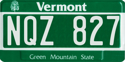 VT license plate NQZ827