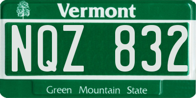 VT license plate NQZ832