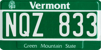 VT license plate NQZ833