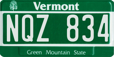 VT license plate NQZ834