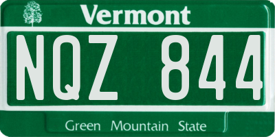 VT license plate NQZ844