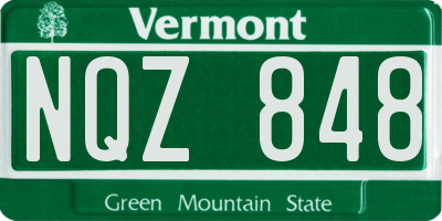 VT license plate NQZ848