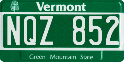 VT license plate NQZ852
