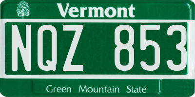 VT license plate NQZ853