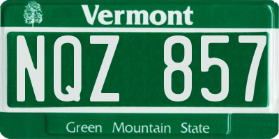 VT license plate NQZ857