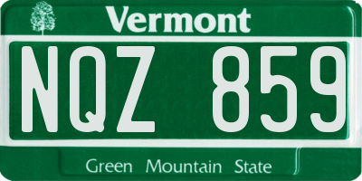 VT license plate NQZ859