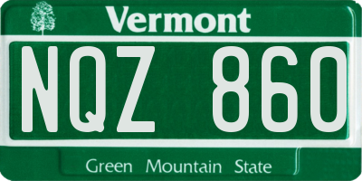 VT license plate NQZ860