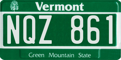 VT license plate NQZ861