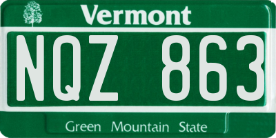 VT license plate NQZ863