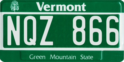 VT license plate NQZ866