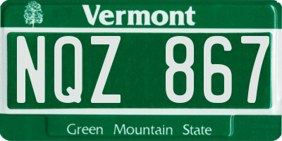 VT license plate NQZ867