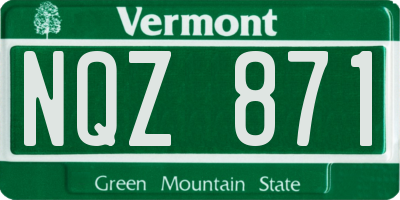 VT license plate NQZ871