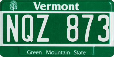 VT license plate NQZ873