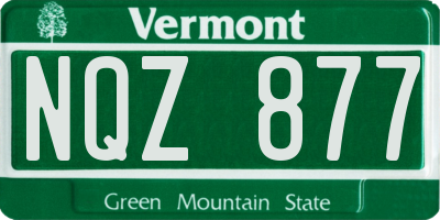VT license plate NQZ877