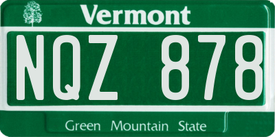 VT license plate NQZ878
